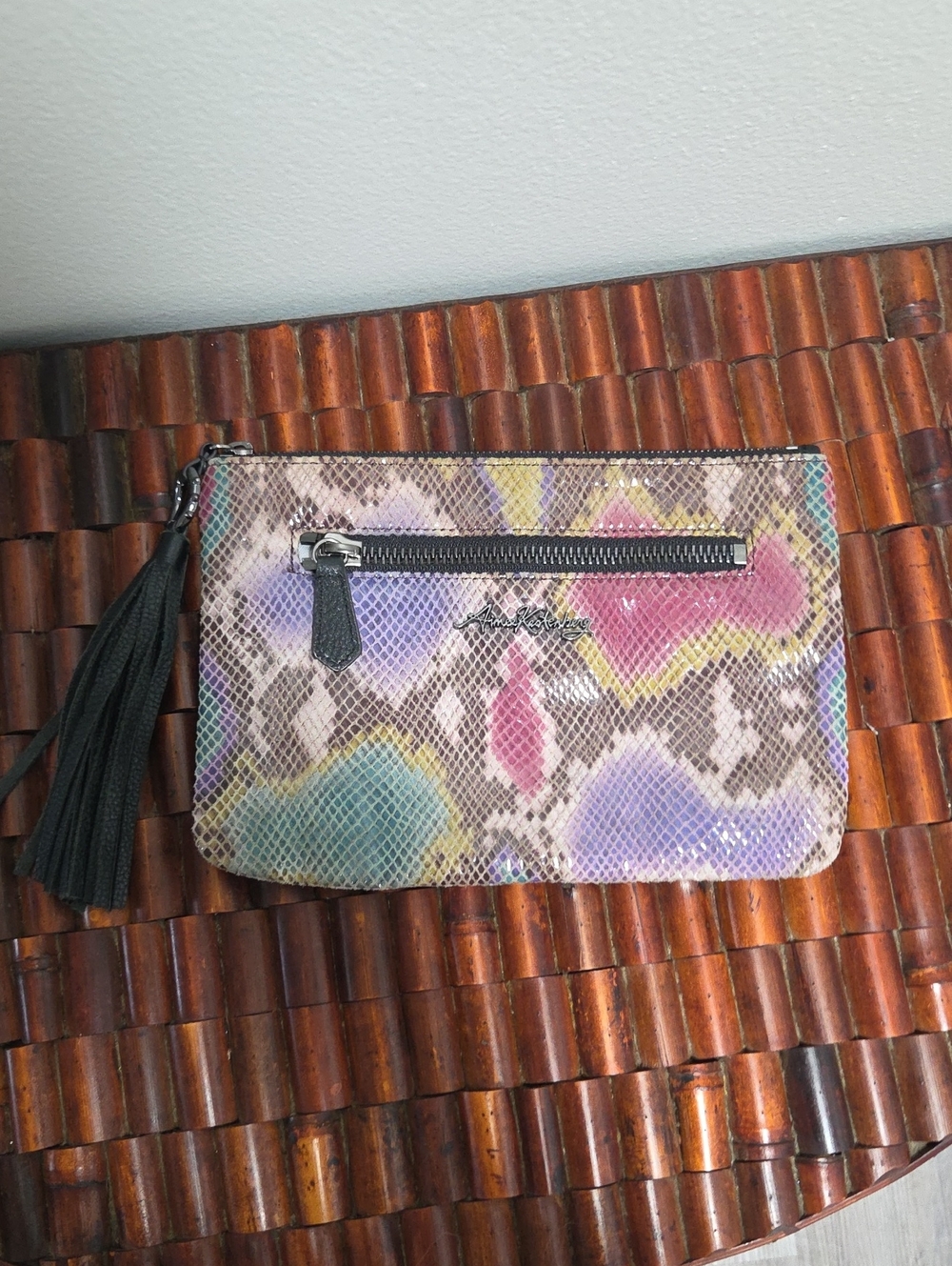 Aimee Kestenberg Pastel Snake Embossed Clutch